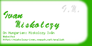 ivan miskolczy business card